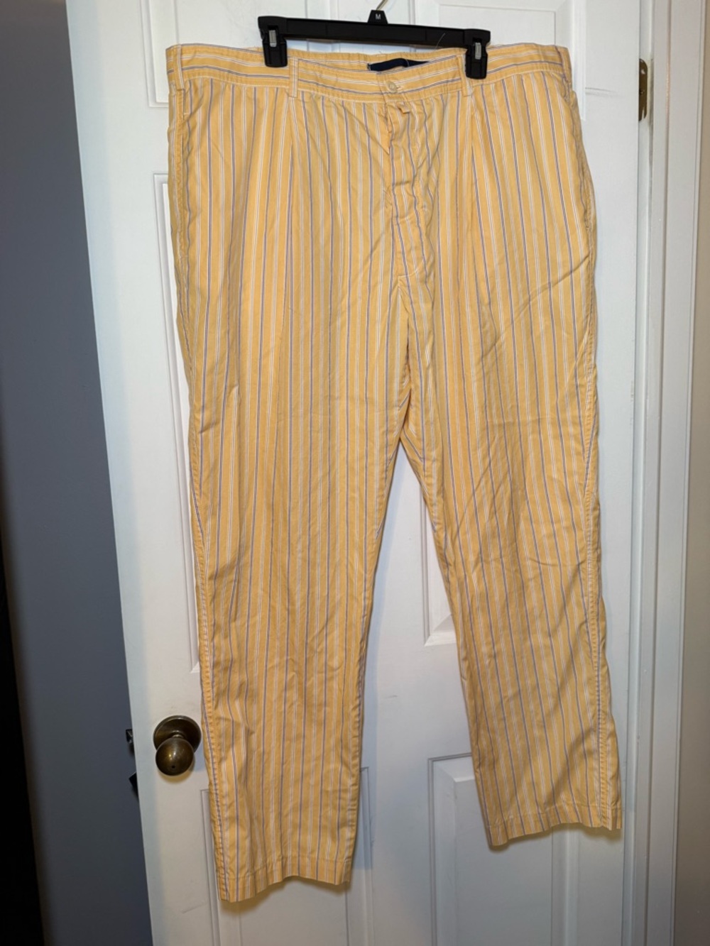 Incotex Yellow Blue Striped Pants Sz 42 Chino Portugal Venezia 1951 Button Fly